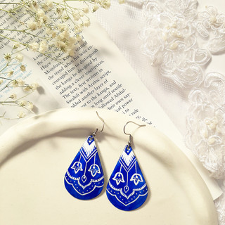 گوشواره مینا کاری - اشک لاجورد